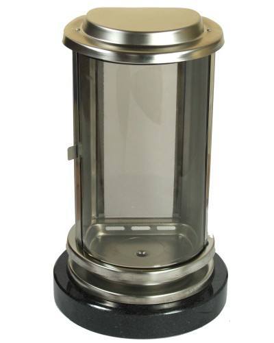 Grablampen-Set aus Edelstahl mit Granitsockel